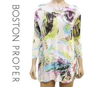 NWT Boston Proper Butterfly Garden Knit Top Size XS PRICE FIRM